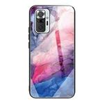 For Xiaomi Redmi Note 10 Pro / Note 10 Pro Max Abstract Marble Pattern Glass Protective Case(Abstract Red)