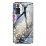 For Xiaomi Redmi Note 10 Pro / Note 10 Pro Max Abstract Marble Pattern Glass Protective Case(Abstract Gold)