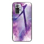 For Xiaomi Redmi Note 10 Pro / Note 10 Pro Max Abstract Marble Pattern Glass Protective Case(Abstract Purple)