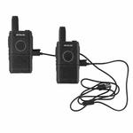 1 Pair RETEVIS RT18 PMR446 16CHS Dual PTT Handheld Walkie Talkie, EU Plug(Black)