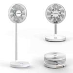 KONKA KF-F2A-B 13W Eight-speed Retractable Foldable Floor-standing Fan 40 Degree Shaking Head Desktop USB Electric Fan with LCD Digital Display, Support Remote Control & Timing(White)