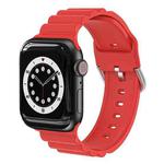 Business B Style Silicone Watch Band For Apple Watch Ultra 49mm / Series 8&7 45mm / SE 2&6&SE&5&4 44mm / 3&2&1 42mm(Red)