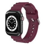 Business B Style Silicone Watch Band For Apple Watch Series 7 41mm / 6 & SE & 5 & 4 40mm / 3 & 2 & 1 38mm(Wine Red)