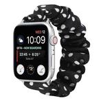 Dots Hair Ring Cloth Watch Band For Apple Watch Ultra 49mm / Series 8&7 45mm / SE 2&6&SE&5&4 44mm / 3&2&1 42mm(Black)