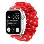 Dots Hair Ring Cloth Watch Band For Apple Watch Ultra 49mm / Series 8&7 45mm / SE 2&6&SE&5&4 44mm / 3&2&1 42mm(Red)