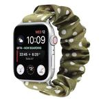 Dots Hair Ring Cloth Watch Band For Apple Watch Series 8&7 41mm / SE 2&6&SE&5&4 40mm / 3&2&1 38mm(Green)