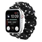 Dots Hair Ring Cloth Watch Band For Apple Watch Series 7 41mm / 6 & SE & 5 & 4 40mm / 3 & 2 & 1 38mm(Black)