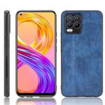 For OPPO Realme 8 4G / Realme 8 Pro Shockproof Sewing Cow Pattern Skin PC + PU + TPU Case(Blue)