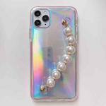 For iPhone 12 / 12 Pro Laser TPU Protective Case with Pearl Bracelet