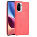 For Xiaomi Redmi K40 / K40 Pro / Poco F3 Shockproof Crocodile Texture PC + PU Case(Red)