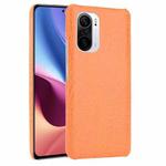 For Xiaomi Redmi K40 / K40 Pro / Poco F3 Shockproof Crocodile Texture PC + PU Case(Orange)