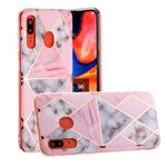 For Galaxy A40 Hot Stamping Geometric Marble IMD Craft TPU Protective Case(Rhombus)