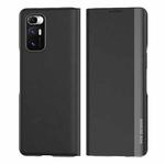 For Xiaomi Mix Fold Electroplated Horizontal Flip Leather Case with Holder(Black)