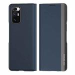 For Xiaomi Mix Fold Electroplated Horizontal Flip Leather Case with Holder(Navy Blue)