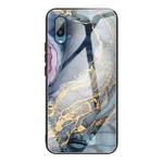 For Samsung Galaxy A02 (EU Version) Abstract Marble Pattern Glass Protective Case(Abstract Gold)