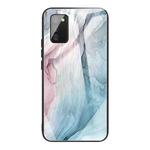 For Samsung Galaxy A02s (US Version) Abstract Marble Pattern Glass Protective Case(Abstract Gray)
