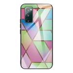 For Samsung Galaxy S20 FE Abstract Marble Pattern Glass Protective Case(Rhombus Gradient)