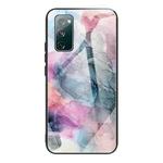 For Samsung Galaxy S20 FE Abstract Marble Pattern Glass Protective Case(Abstract Multicolor)