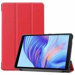 For Huawei Honor X7 / MatePad T8 Custer Painted TPU Smart Tablet Leather Case with Tri-Fold Bracket(Red)