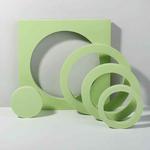 Round Combo Kits Geometric Cube Solid Color Photography Photo Background Table Shooting Foam Props (Green)