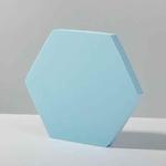 18 x 2cm Hexagon Geometric Cube Solid Color Photography Photo Background Table Shooting Foam Props (Light Blue)
