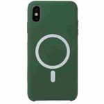 Nano Silicone Full Coverage Shockproof Magsafe Case For iPhone X / XS(Deep Green)
