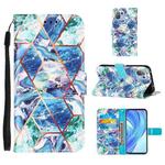 For Xiaomi Mi 11 Lite Marble Stitching Horizontal Flip PU Leather Case with Holder & Card Slots & Wallet & Lanyard(Blue Green)