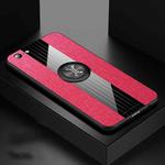 For OPPO A57 XINLI Stitching Cloth Textue Shockproof TPU Protective Case with Ring Holder(Red)