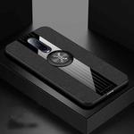 For OPPO R17 Pro XINLI Stitching Cloth Textue Shockproof TPU Protective Case with Ring Holder(Black)