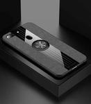 For OPPO R15 Dream Mirror Edition XINLI Stitching Cloth Textue Shockproof TPU Protective Case with Ring Holder(Grey)