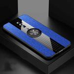 For OPPO Reno 10x Zoom XINLI Stitching Cloth Textue Shockproof TPU Protective Case with Ring Holder(Blue)