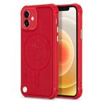 For iPhone 11 Astronaut Pattern Electroplating Push Button Shockproof TPU Magsafe Case (Red)