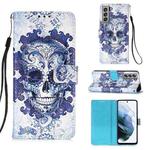 For Samsung Samsung Galaxy S21 FE 3D Painting Horizontal Flip Leather Case with Holder & Card Slot & Wallet & Lanyard(Cloud Ghost Head)