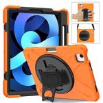 Shockproof Colorful Silicone + PC Protective Case with Holder & Shoulder Strap & Hand Strap For iPad Pro 11 2022 / 2021 / 2020 / 2018 /  Air 4 2020 (Orange)