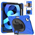 Shockproof Colorful Silicone + PC Protective Case with Holder & Shoulder Strap & Hand Strap For iPad Pro 11 2022 / 2021 / 2020 / 2018 /  Air 4 2020 (Blue)