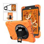 Shockproof Colorful Silicone + PC Protective Case with Holder & Shoulder Strap & Hand Strap For iPad Mini 4 / Mini (2019)(Orange)