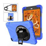Shockproof Colorful Silicone + PC Protective Case with Holder & Shoulder Strap & Hand Strap For iPad Mini 4 / Mini (2019)(Blue)
