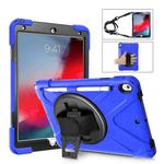 Shockproof Colorful Silicone + PC Protective Case with Holder & Shoulder Strap & Hand Strap & Pen Slot For iPad Pro 10.5(Blue)