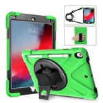 Shockproof Colorful Silicone + PC Protective Case with Holder & Shoulder Strap & Hand Strap & Pen Slot For iPad Pro 10.5(Green)