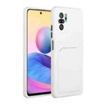 For Xiaomi Redmi Note 10 Card Slot Design Shockproof TPU Protective Case(White)