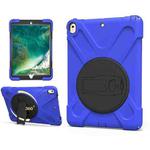 Shockproof Colorful Silicone + PC Protective Case with Holder For iPad Pro 10.5(Dark Blue)