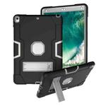 Contrast Color Robot Shockproof Silicone + PC Protective Case with Holder For iPad Pro 10.5 inch (2017) / Air 10.5 (2019)(Black+ Grey)