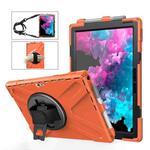 For Microsoft Surface Pro 4 / 5 Shockproof Colorful Silicone + PC Protective Case with Holder & Hand Strap & Pen Slot(Orange)