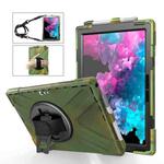 For Microsoft Surface Pro 4 / 5 Shockproof Colorful Silicone + PC Protective Case with Holder & Hand Strap & Pen Slot(Camouflage)