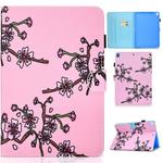 For iPad 10.2 2021 / 2020 / 2019 Colored Drawing Horizontal Flip Leather Case with Holder & Card Slots & Pen Slot & Sleep / Wake-up Function(Plum Blossom)