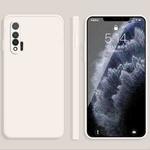 For Huawei nova 6 4G Solid Color Imitation Liquid Silicone Straight Edge Dropproof Full Coverage Protective Case(White)