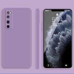 For Huawei nova 7 Pro 5G Solid Color Imitation Liquid Silicone Straight Edge Dropproof Full Coverage Protective Case(Purple)