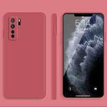 For Huawei nova 7 SE Solid Color Imitation Liquid Silicone Straight Edge Dropproof Full Coverage Protective Case(Red)