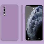 For Huawei P30 Solid Color Imitation Liquid Silicone Straight Edge Dropproof Full Coverage Protective Case(Purple)