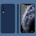 For Huawei P30 Solid Color Imitation Liquid Silicone Straight Edge Dropproof Full Coverage Protective Case(Blue)
